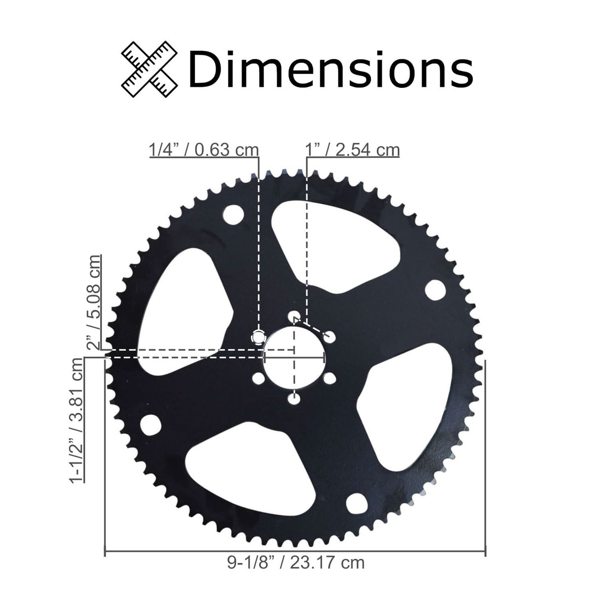 75 Tooth #35 Chain Rear Wheel Sprocket for the Realtree RT100 Mini Bike