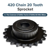 420 Chain 20 Tooth Sprocket for the Coleman CT200U Trail & CT200U-EX Mini Bikes