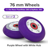 76 mm Scooter Wheels with Bearings (Set of 2)