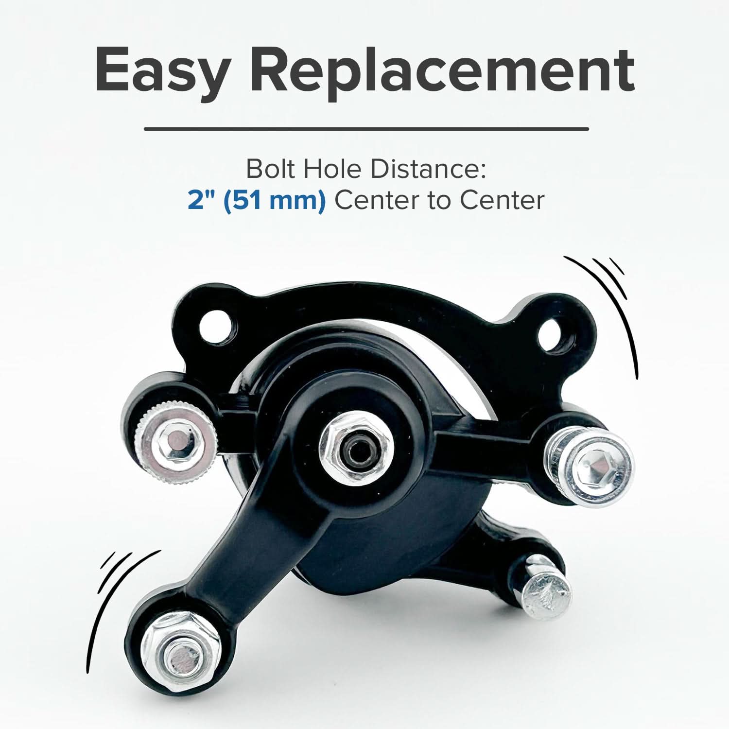 Brake Caliper with Right Arm for Scooters & Mini Bikes (Standard)