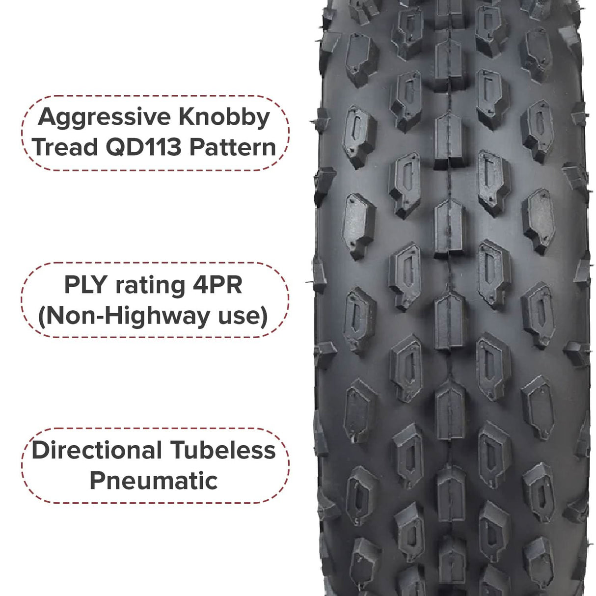 19x7.00-8 Knobby Tire for the Falcon 200 196cc Mini Bike