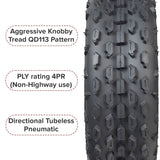 19x7.00-8 Knobby Tire for the Massimo Warrior 200 MB200 Mini Bike