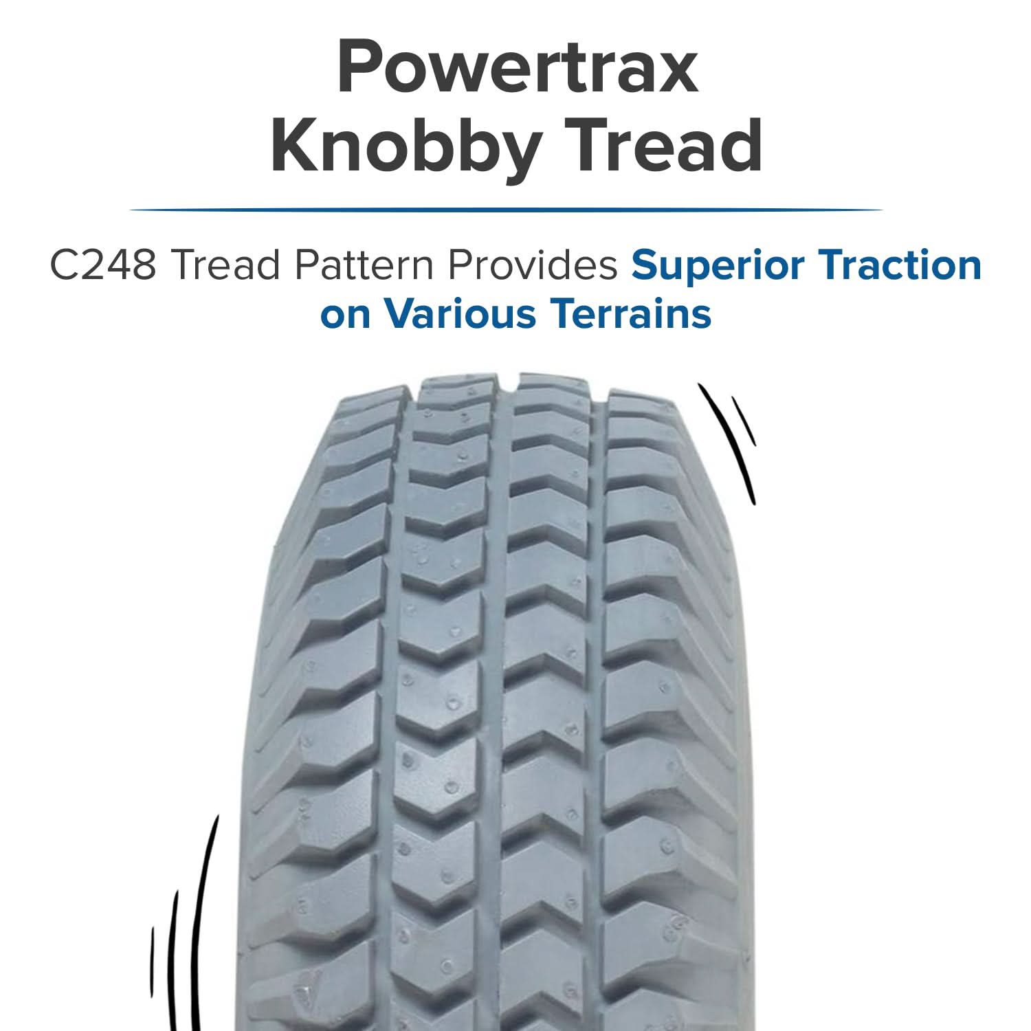 3.00-4 (10"x3", 260x85) Foam-Filled Gray Tire for the ActiveCare Pilot (2310/2410) Scooters & ActiveCare Power Chairs (TAG114102)