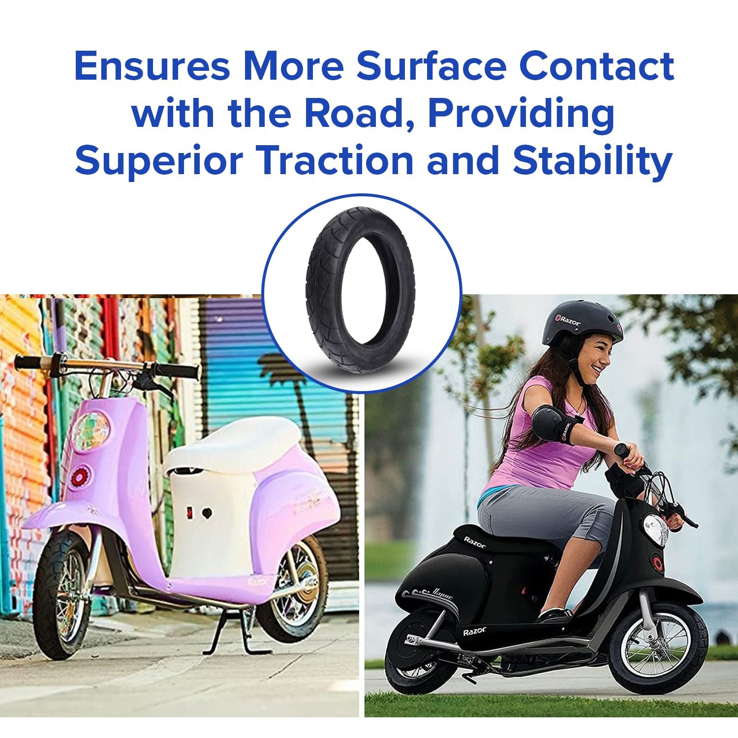 12-1/2"x2-1/4" Wide Tread Tire for Dynacraft Hello Kitty & Surge 24 Volt City Scooters