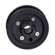 2-Piece Caster Wheel Hub for Invacare Power Chairs, showing a close-up of the black round hub with visible screws, designed for compatibility with 8x2 and 6x2 solid urethane tires.