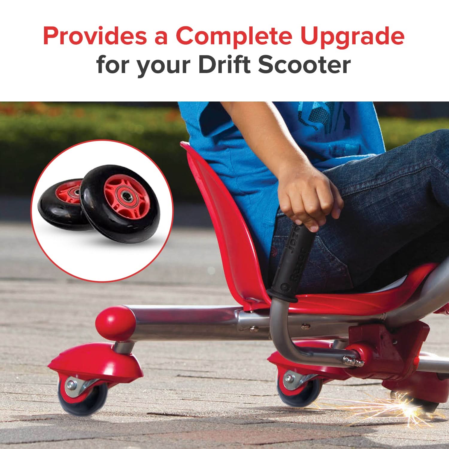 76 mm Scooter Wheels with Bearings (Set of 2)