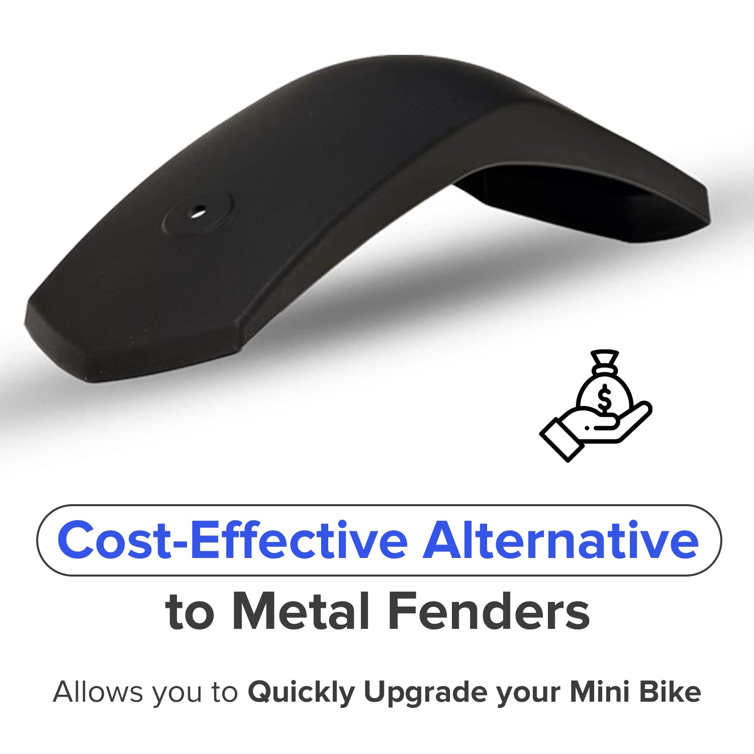 Black Plastic Rear Fender for the Massimo MM-MB100 Mini Bike