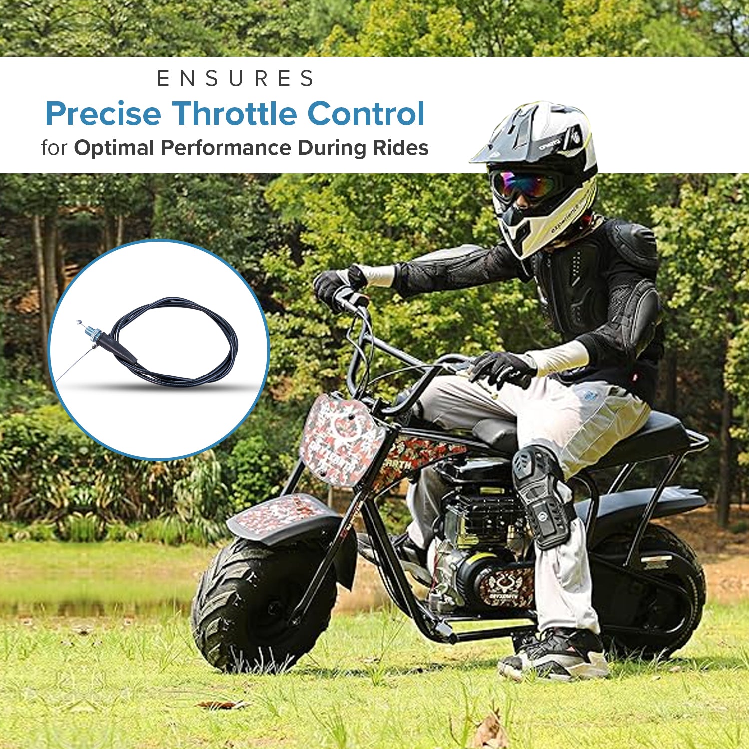 Throttle Cable for Motovox MBX10 and MBX11 Mini Bikes