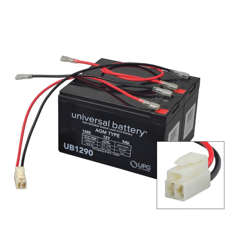 24 Volt Battery Pack for Razor E300 HD & E300 HDL Scooters, featuring a black battery with attached red and black wires, close-up view highlighting wiring and connectors.