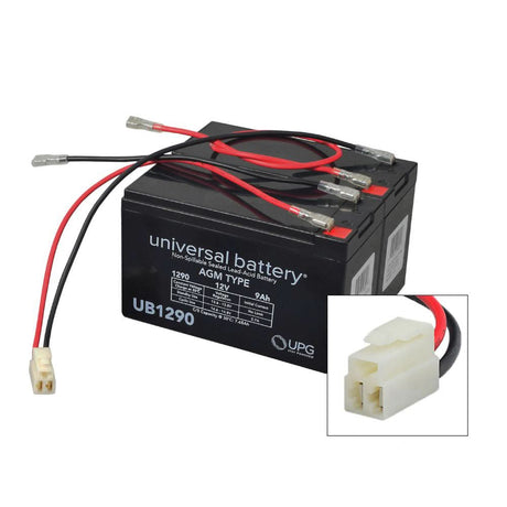 24 Volt Battery Pack for Razor E300 HD & E300 HDL Scooters, featuring a black battery with attached red and black wires, close-up view highlighting wiring and connectors.