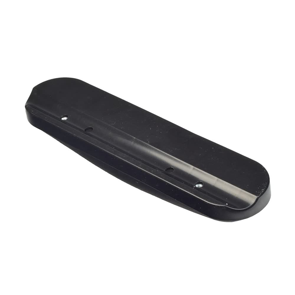 9x2-1/8 Black Upholstered Armrest Pad for Wheelchairs features a black object with holes, designed to replace armrests on mobility scooters and power chairs.