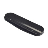 9x2-1/8 Black Upholstered Armrest Pad for Wheelchairs features a black object with holes, designed to replace armrests on mobility scooters and power chairs.