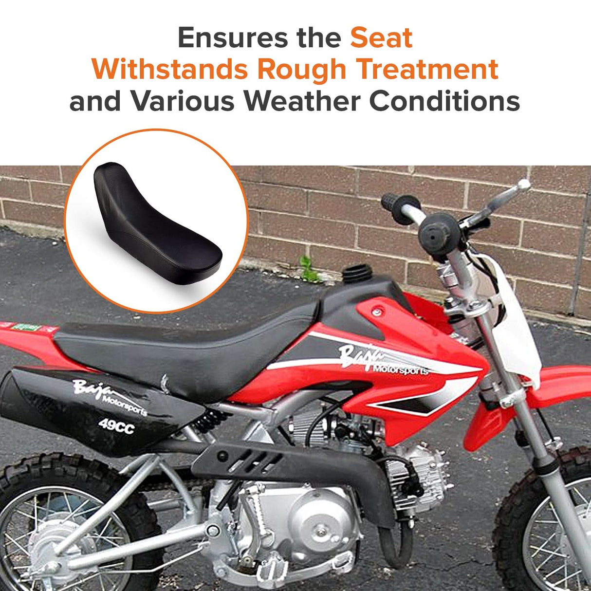 Black Vinyl Seat for Baja 50cc ATVs