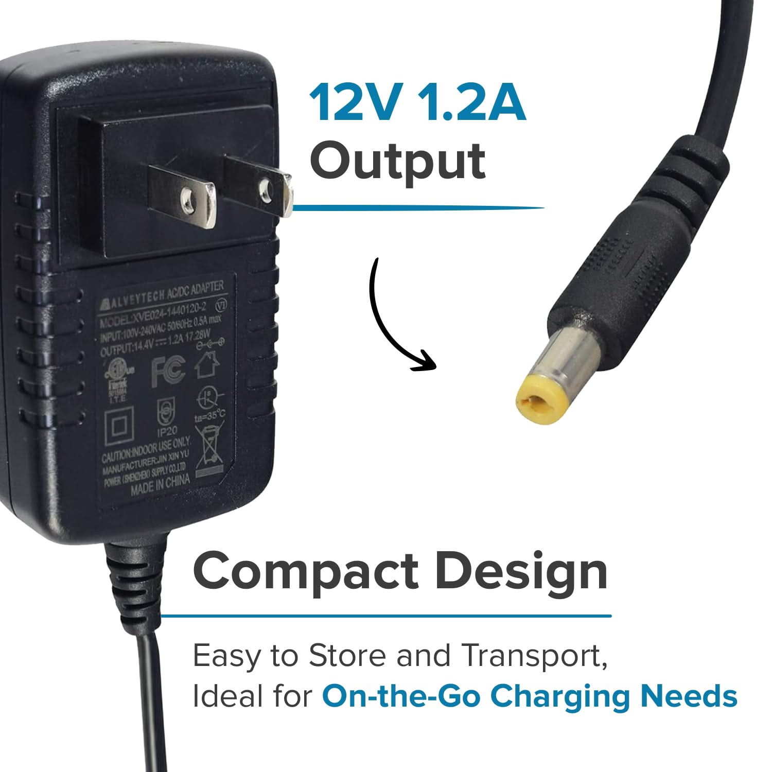 2 Volt 1.2 Amp 2.1mm ID Coaxial Battery Charger for the Razor SX125 McGrath Dirt Bike