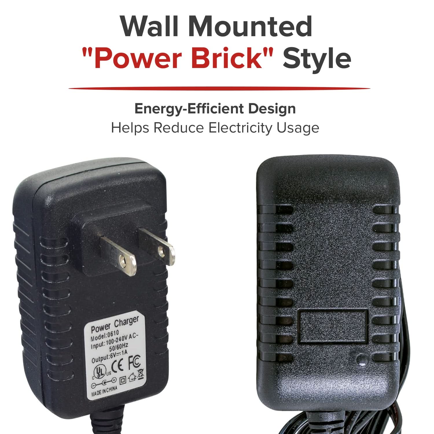 6 Volt 1.0 Amp Square End Battery Charger for Ride-On Toy ATVs, Cars, & Motorcycles