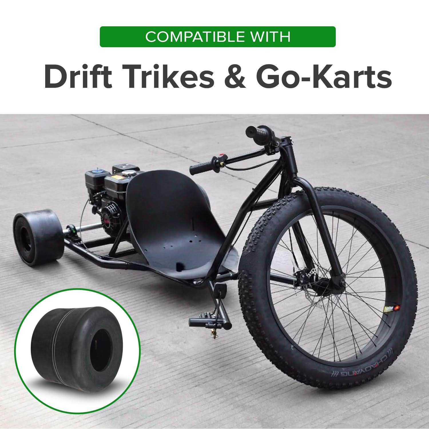 11x7.10-5 Tubeless Slick Tire  for Drift Trikes & Go-Karts