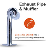 Exhaust Pipe & Muffler for 48cc - 80cc 2-Stroke Bicycle Engine Kits