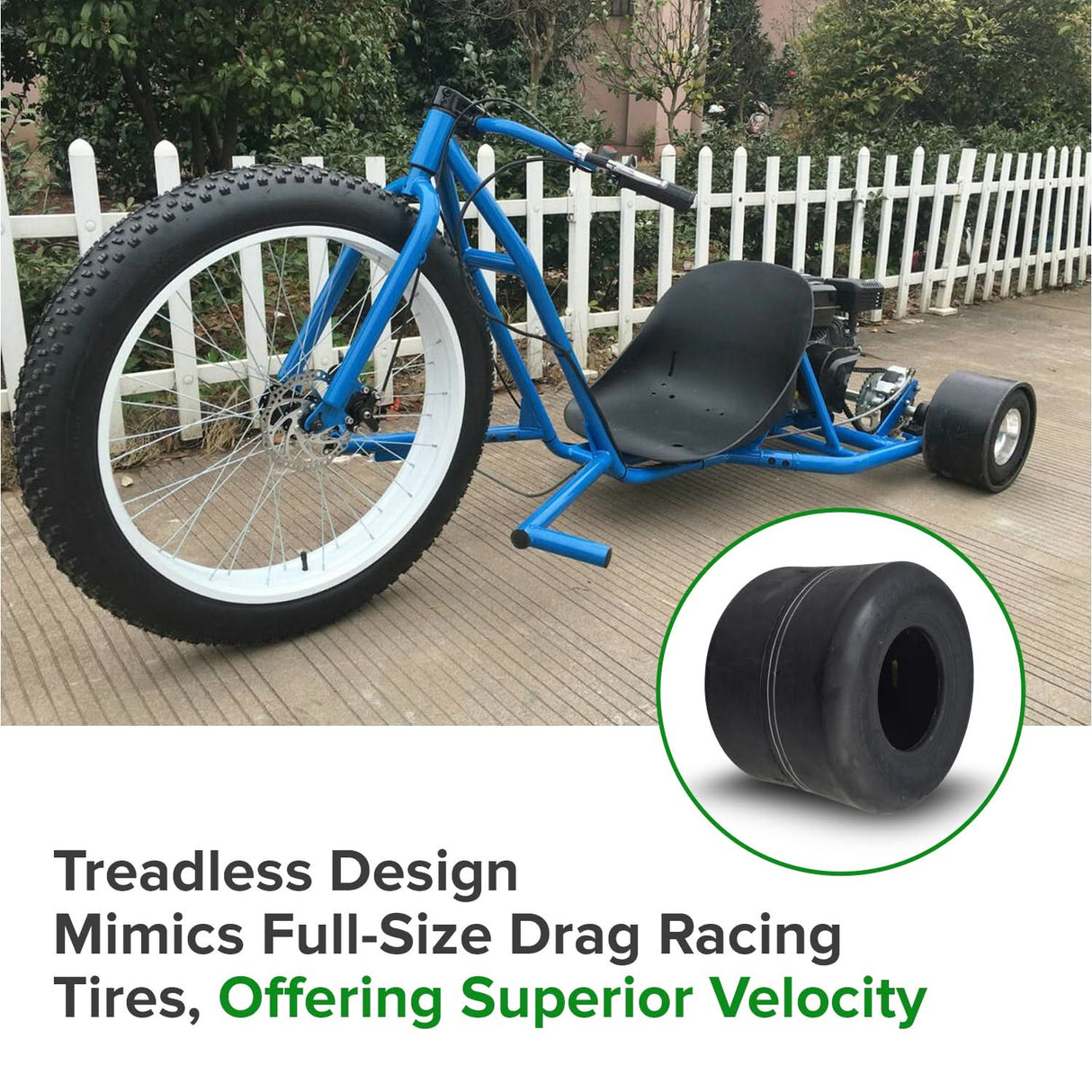 11x7.10-5 Tubeless Slick Tire  for Drift Trikes & Go-Karts