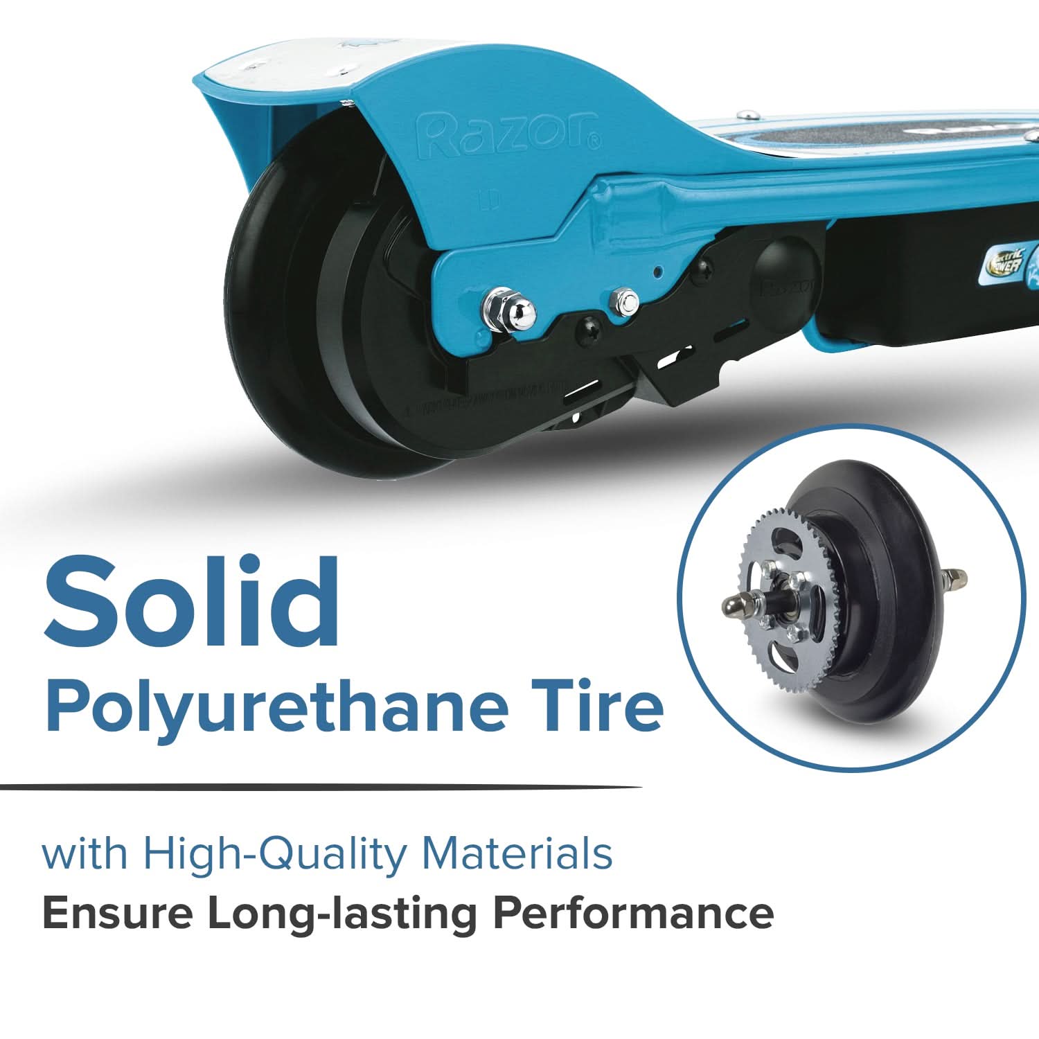 Chain Drive Rear Wheel Assembly for Razor E100, E125, E150, E175, & eSpark
