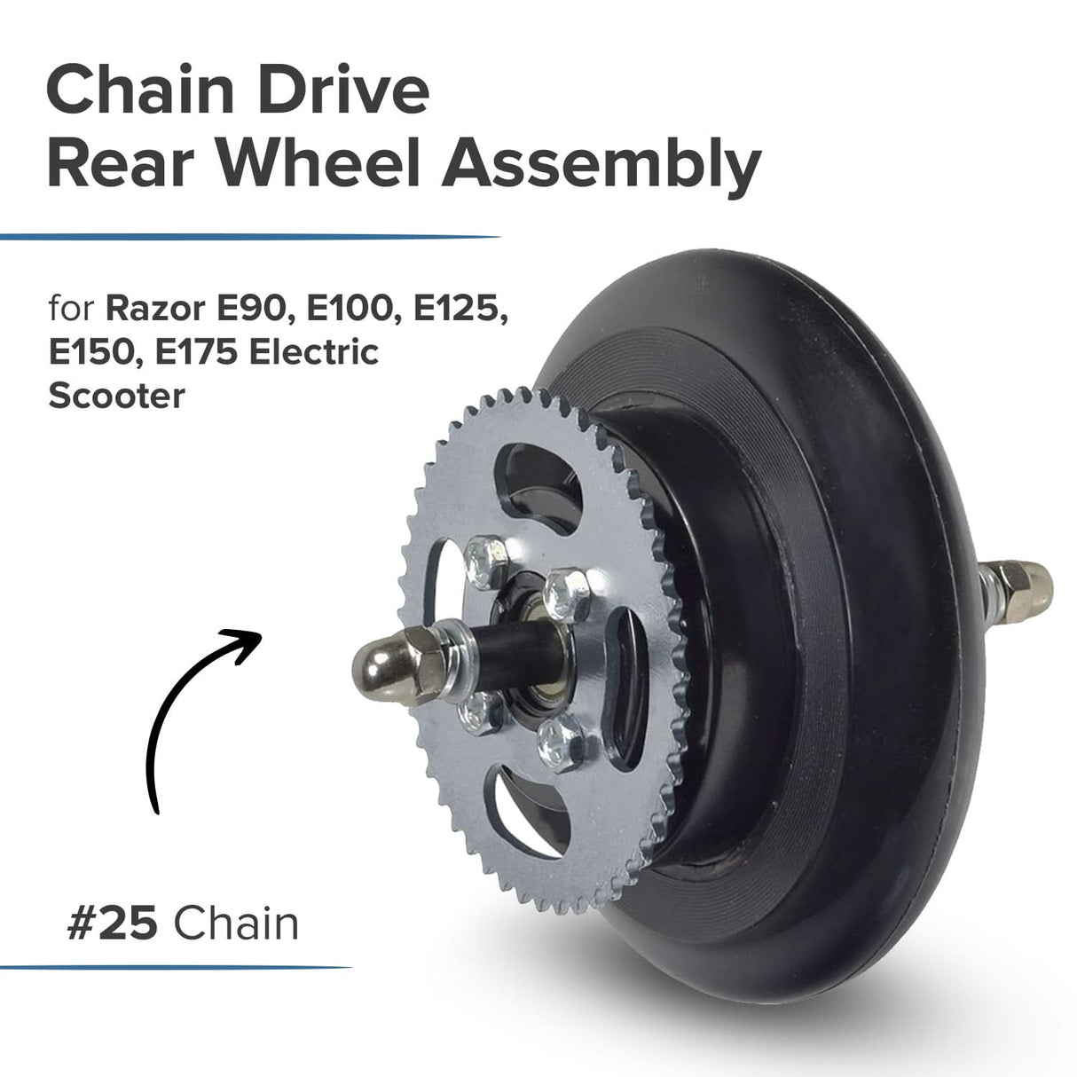 Chain Drive Rear Wheel Assembly for Electric Scooters