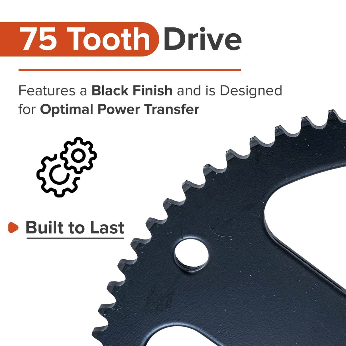 75 Tooth #35 Chain Rear Wheel Sprocket for the Realtree RT100 Mini Bike
