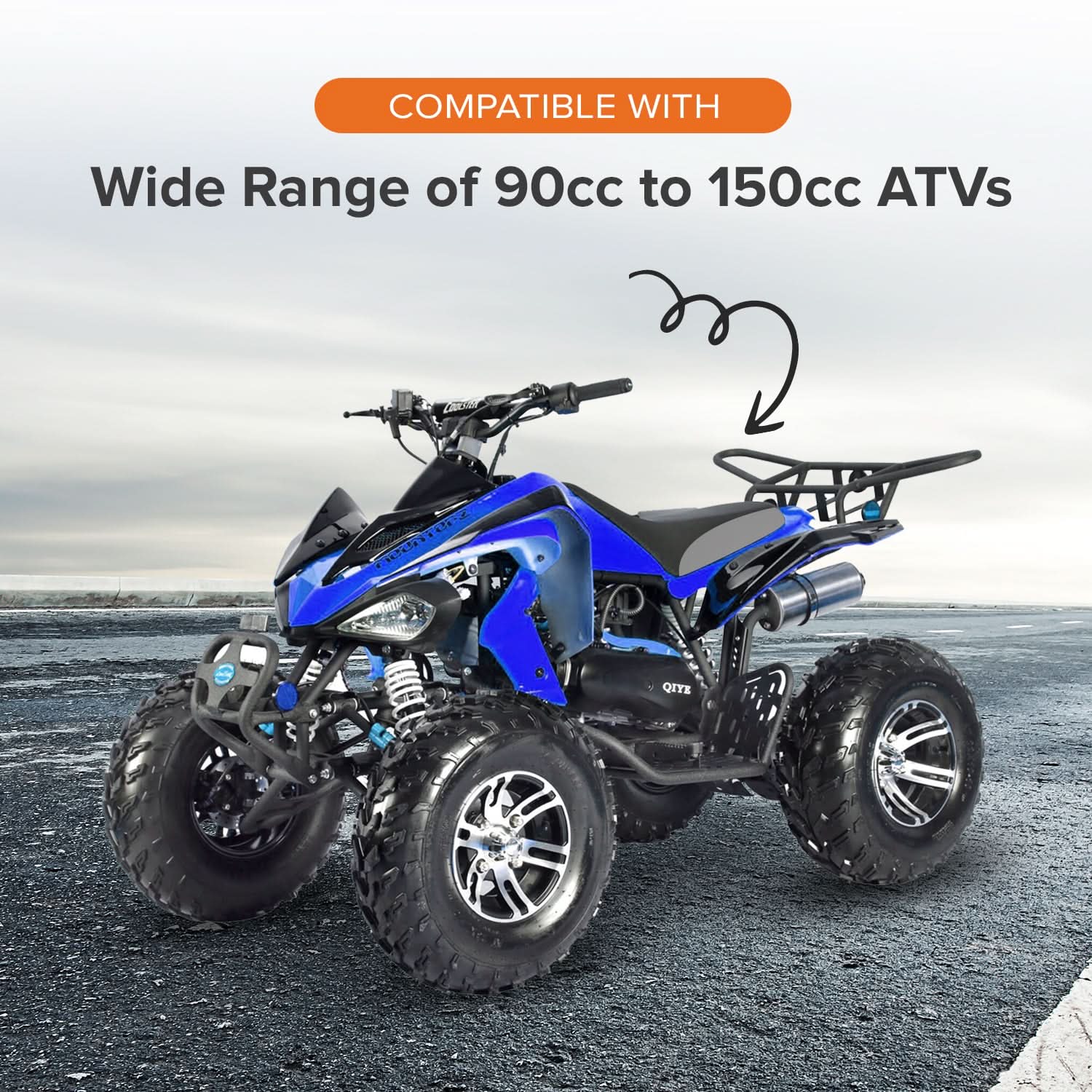 Black & Gray Vinyl Seat for 90cc - 150cc ATVs