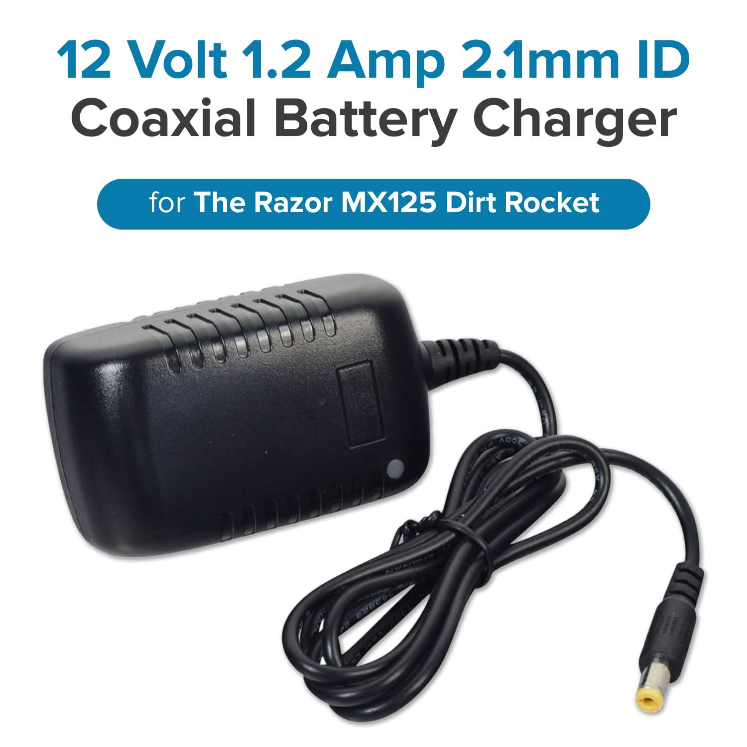 12 Volt 1.2 Amp 2.1mm ID Coaxial Battery Charger