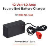 12 Volt 1.0 Amp Square End Battery Charger for Rollplay Nighthawk & ATV Quad Ride-On Toys