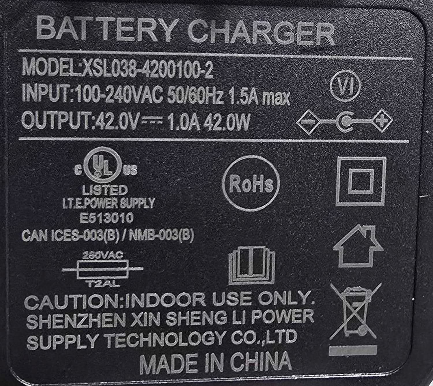 42 Volt Lithium Battery Charger for Hover-1 Eagle, Edge, & H1 TRAK