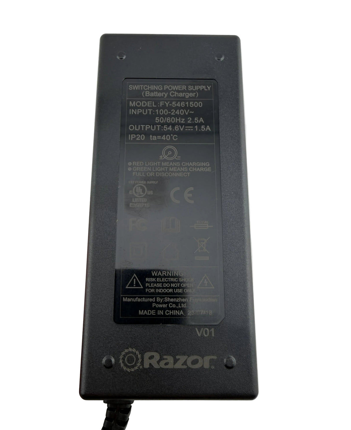 Charger for the Razor EcoSmart Cargo Electric Scooter and Razor Rambler TRL Electric Bike