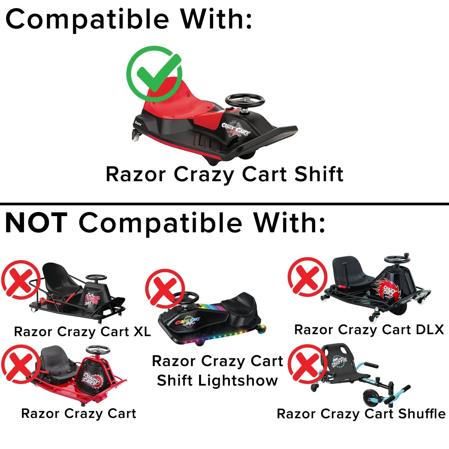 24 Volt 2.3 Ah Battery Pack with 30 Amp Fuse & Wiring for the Razor Crazy Cart Shift (Versions 1+)