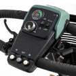 Control panel with horn and turn buttons and display on a scooter handlebar