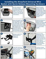 Universal Wire Basket with Quick-Release Mounting Hardware for Bicycles & Scooters (Blemished)