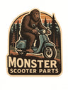 Monster Scooter Parts Sasquatch Retro Sticker - Forest Cruise