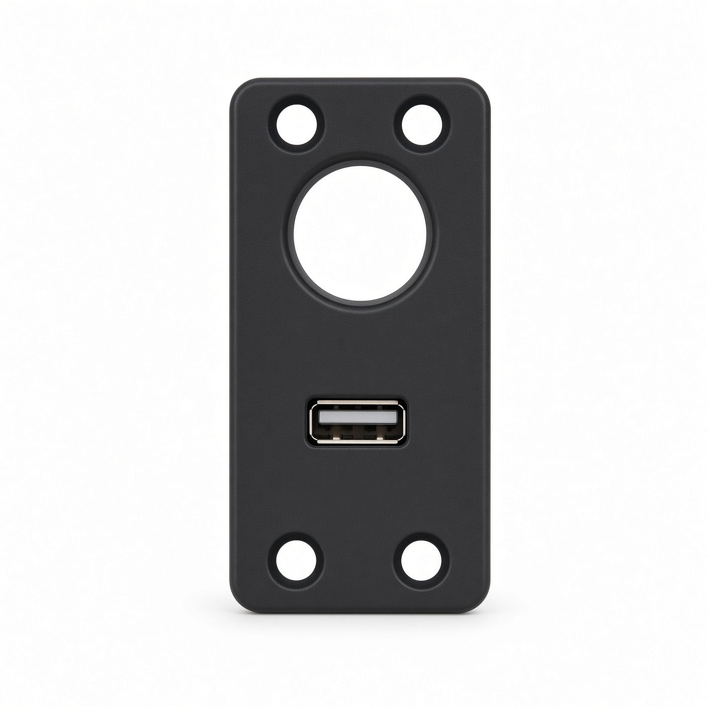 Black plastic housing for the USB port on the Golden Buzzaround CarryOn