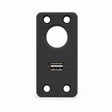 Black plastic housing for the USB port on the Golden Buzzaround CarryOn