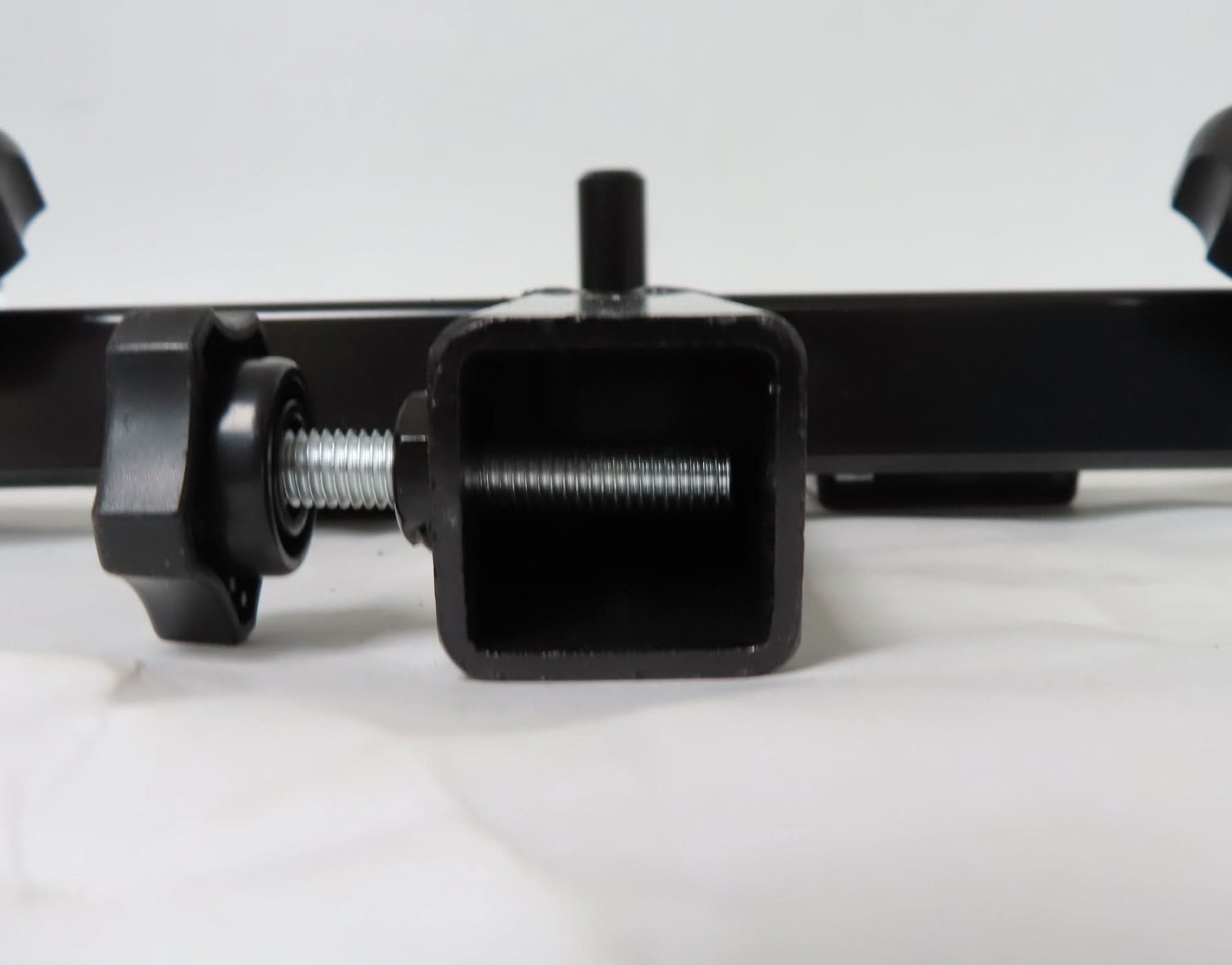 Seat Swivel Assembly for Golden Technologies Scooters (Blemished); close-up of a black metal object with a screw, featuring a push-down handle and visible seat post components.