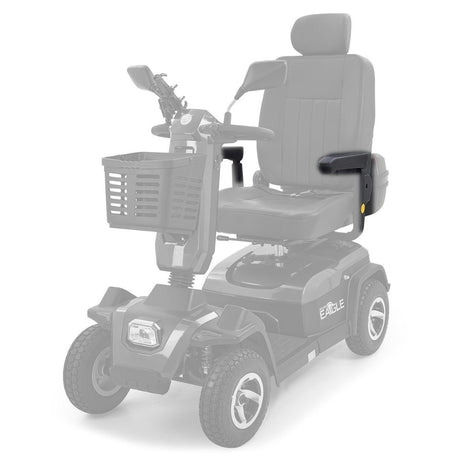 Golden Eagle GR595 left and right arm assemblies shown in color; the rest of the scooter is greyed out