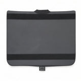 A dark gray and black Spectrum Glacial seat cushion, used for power chair Quantum & Jazzy) A small tag at the bottom reads 'BOTTOM STAND 2'.