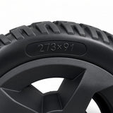 Close-up of the 273x91 tire size marking on the sidewall of the Golden Companion II (GC340B/E & GC440B/E) rear wheel MBW-0023.