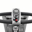 MBM-C40-RHB Close-up of a Golden scooter horn button control console with a front basket, shown on a clean white background.