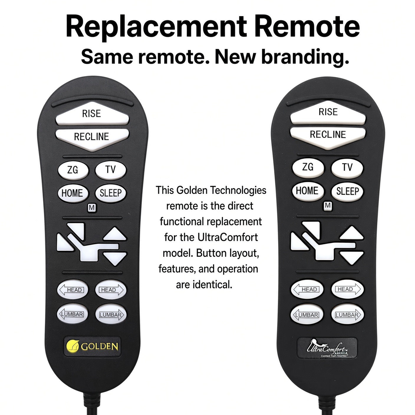 ZK3200-UC - 15 Button, 5 Pin Lift Chair Remote Hand Control for UltraComfort Stellar, Marbella, Sedona, Rhodes & Maya Power Recliners