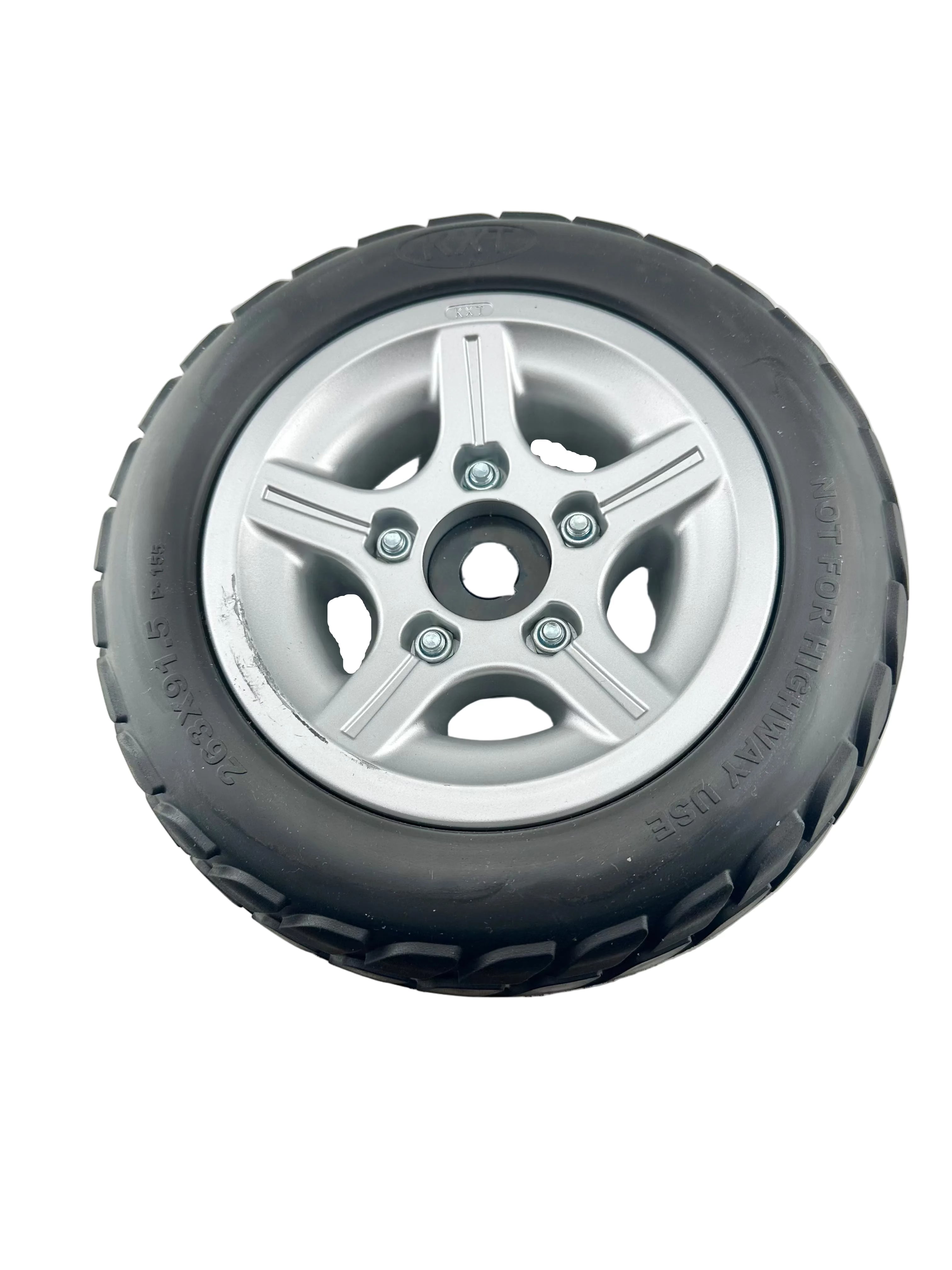 Rear Wheel Assembly with Black Flat-Free Tire and Aluminum 2 Piece Rim for Pride Victory 10, Victory ES 10, & Victory Sport (WHLASMB1784) (Blemished)
