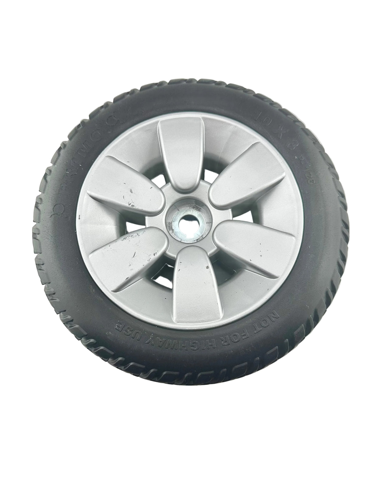 3.00-4 Flat-Free Drive Wheel Assembly with Black Tire for the Jazzy Air, Select, & Select 6 Power Chairs (WHLASMB2045)  (Blemished)