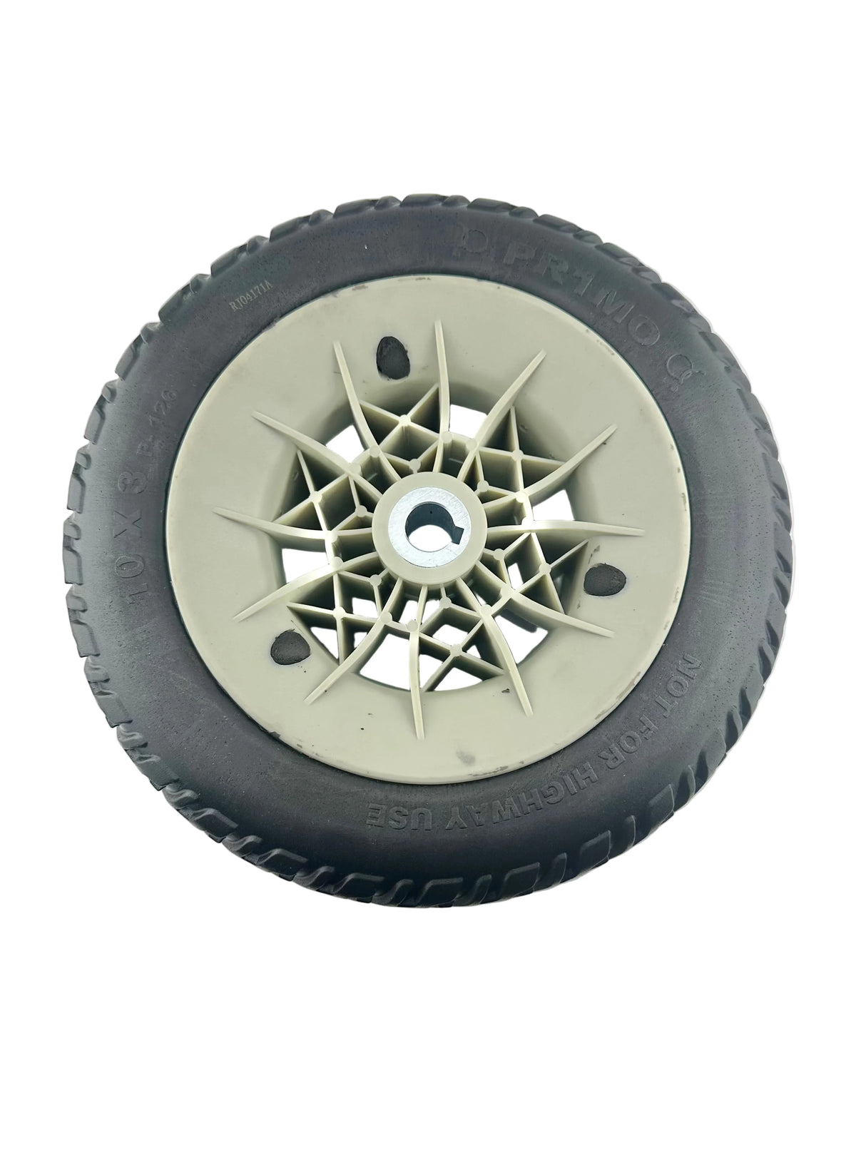 3.00-4 Flat-Free Drive Wheel Assembly with Black Tire for the Jazzy Air, Select, & Select 6 Power Chairs (WHLASMB2045)  (Blemished)