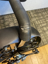 Comfort Bike Saddle Seat with Backrest (Deluxe) (Blemished) shown in close-up, featuring a black vinyl upholstered seat and backrest, mounted on a standard 7/8 seat post.