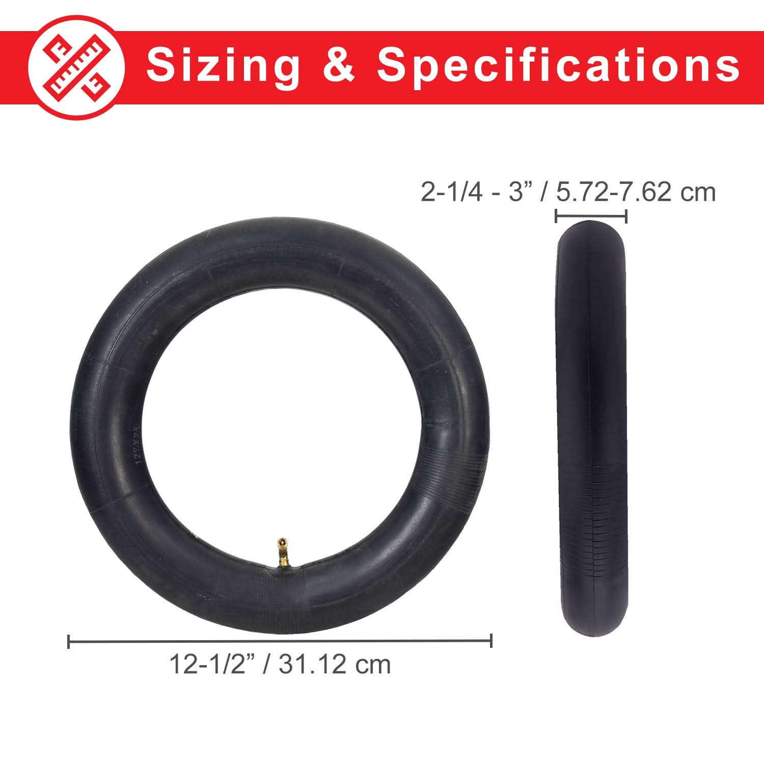 12-1/2" x 3.0 (12-1/2" x 2.25/3.00) Inner Tube for Schwinn S500