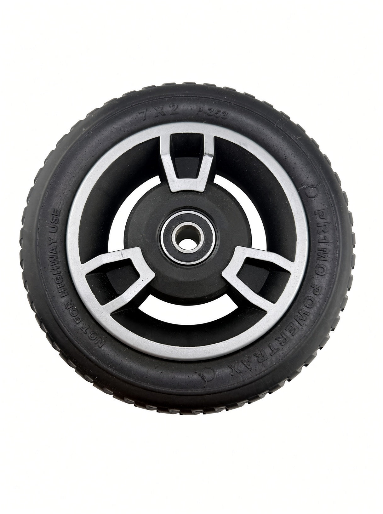 7"x2" Solid Front Wheel Assembly for Jazzy Zero Turn & Pride Zero Turn 8 Scooters (Blemished)