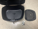 Deluxe Top Case Scooter Trunk (X-Large) (Blemished) shown with a plastic lid and included hardware bag, suitable for mounting on a scooter's rear rack.