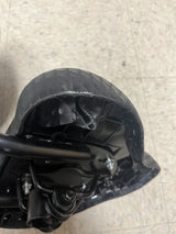 Bicycle Saddle Seat with Backrest (Blemished) featuring a sleek black design, ergonomic lumbar support, and a sturdy handle for added comfort on bikes, trikes, and exercise equipment.
